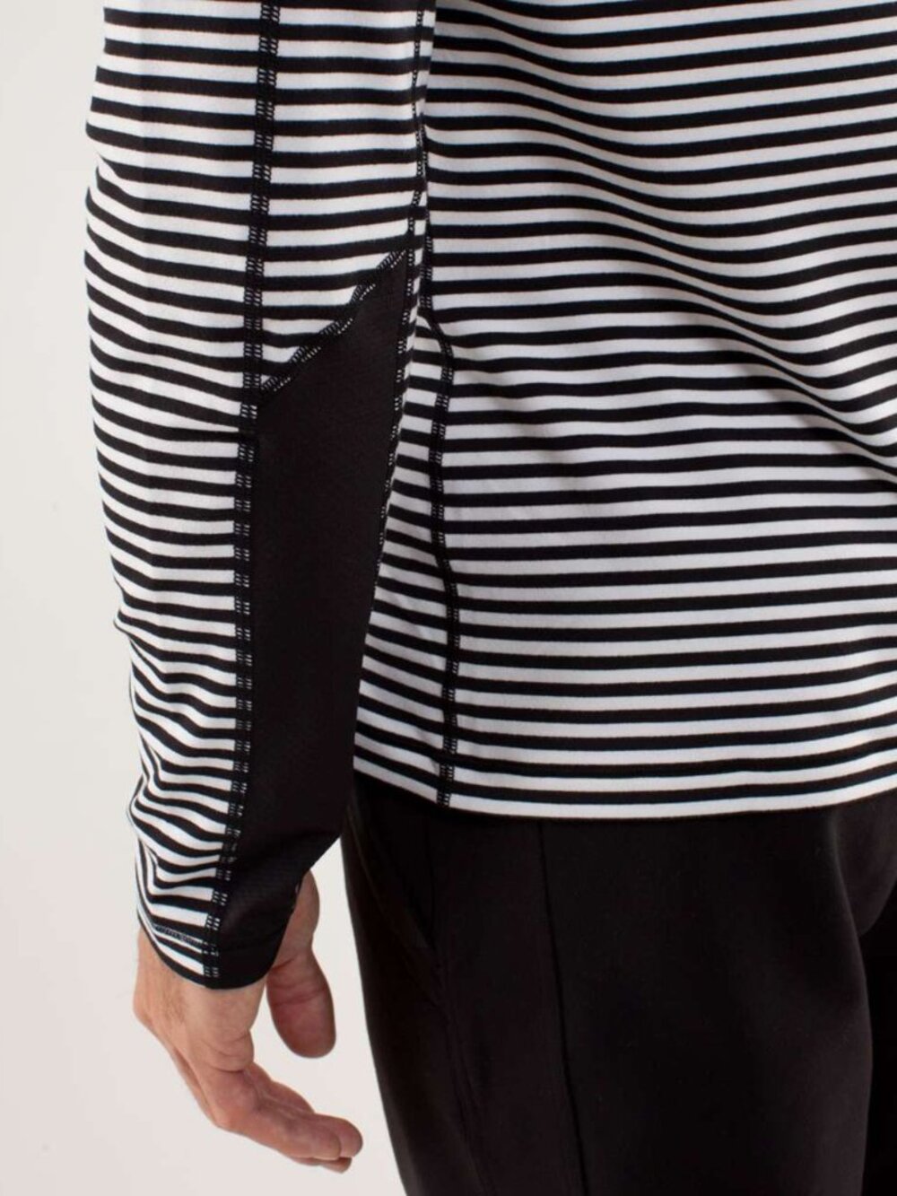 Lululemon Speed Long Sleeve Classic Stripe Black White size XL NWOT - Picture 7 of 9